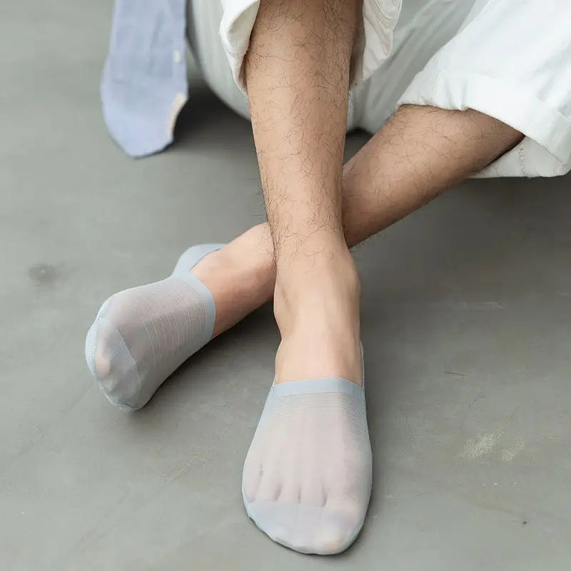 5 Pairs Men’s No-Show Ice Silk Summer Socks