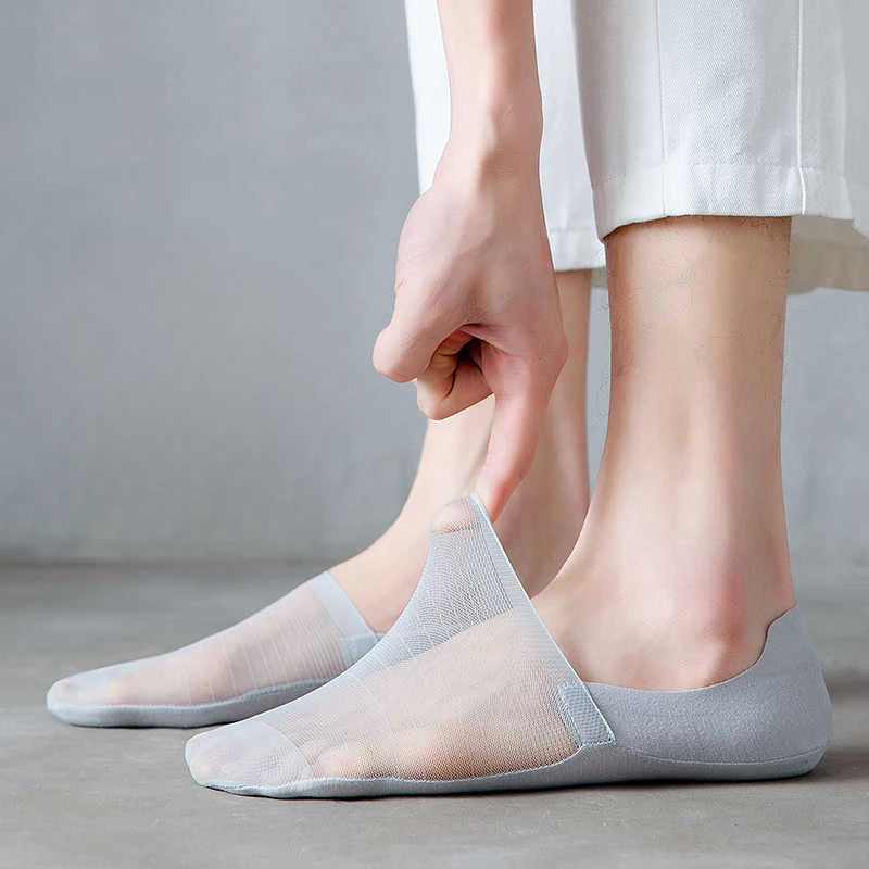 5 Pairs Men’s No-Show Ice Silk Summer Socks