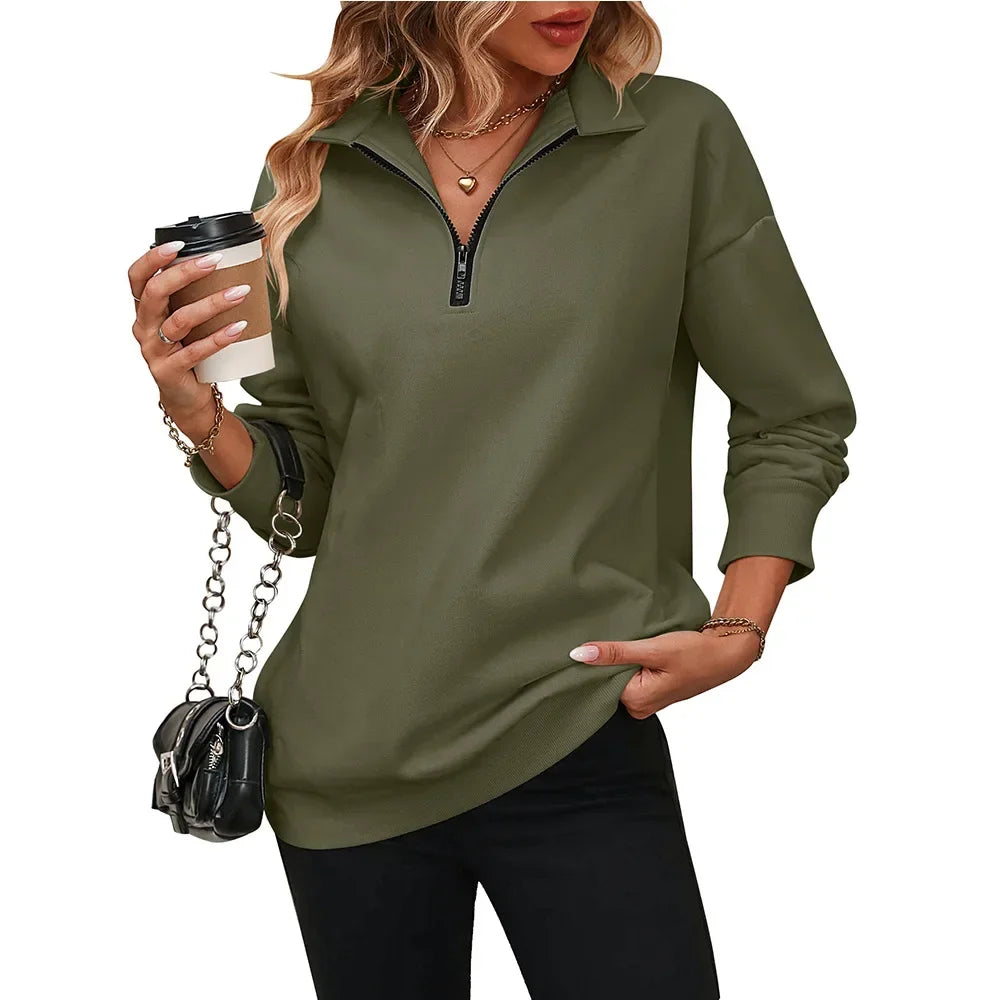 Zip-Up Comfy Casual Pullover