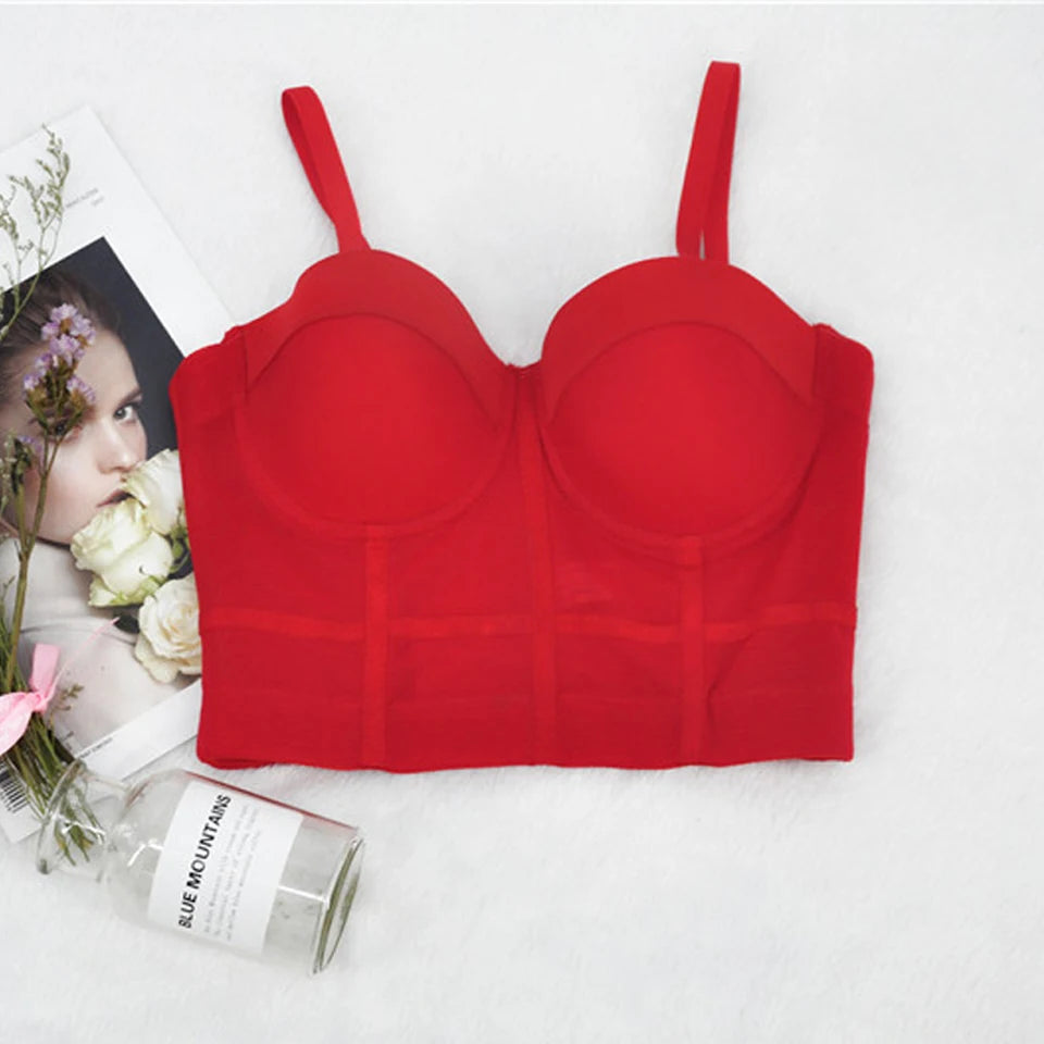 Mesh Push-Up Corset Bralette