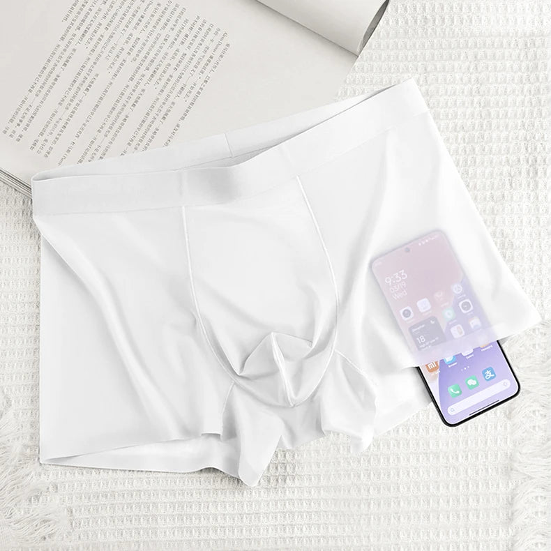 4 Pcs Ultra-Thin Ice Silk Men's Boxer Shorts
