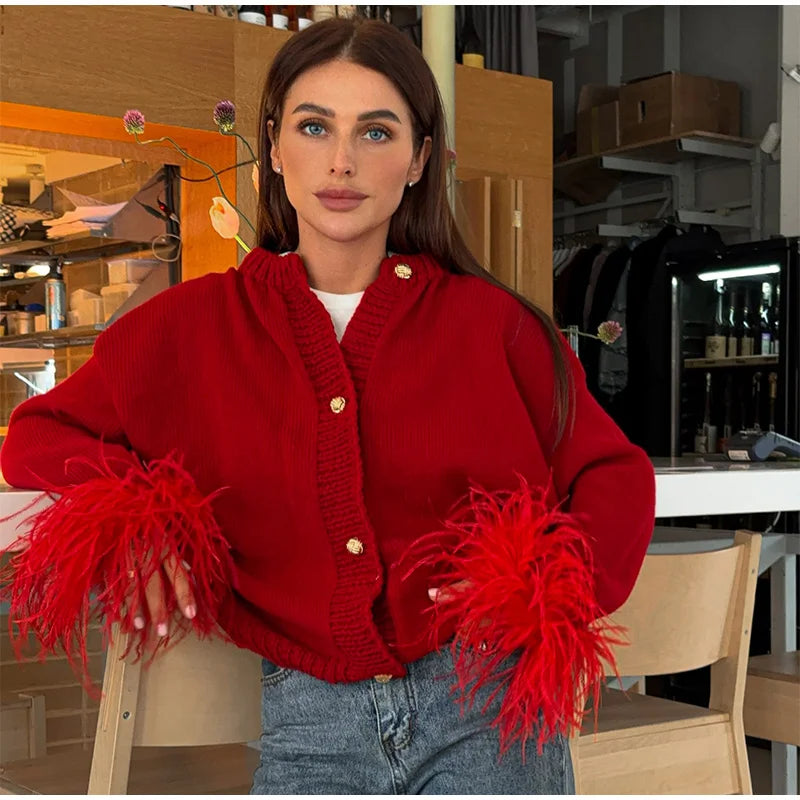 Feather Patchwork Cardigan