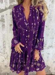 Golden Grace™ – Elegant Lace Sleeve Dress