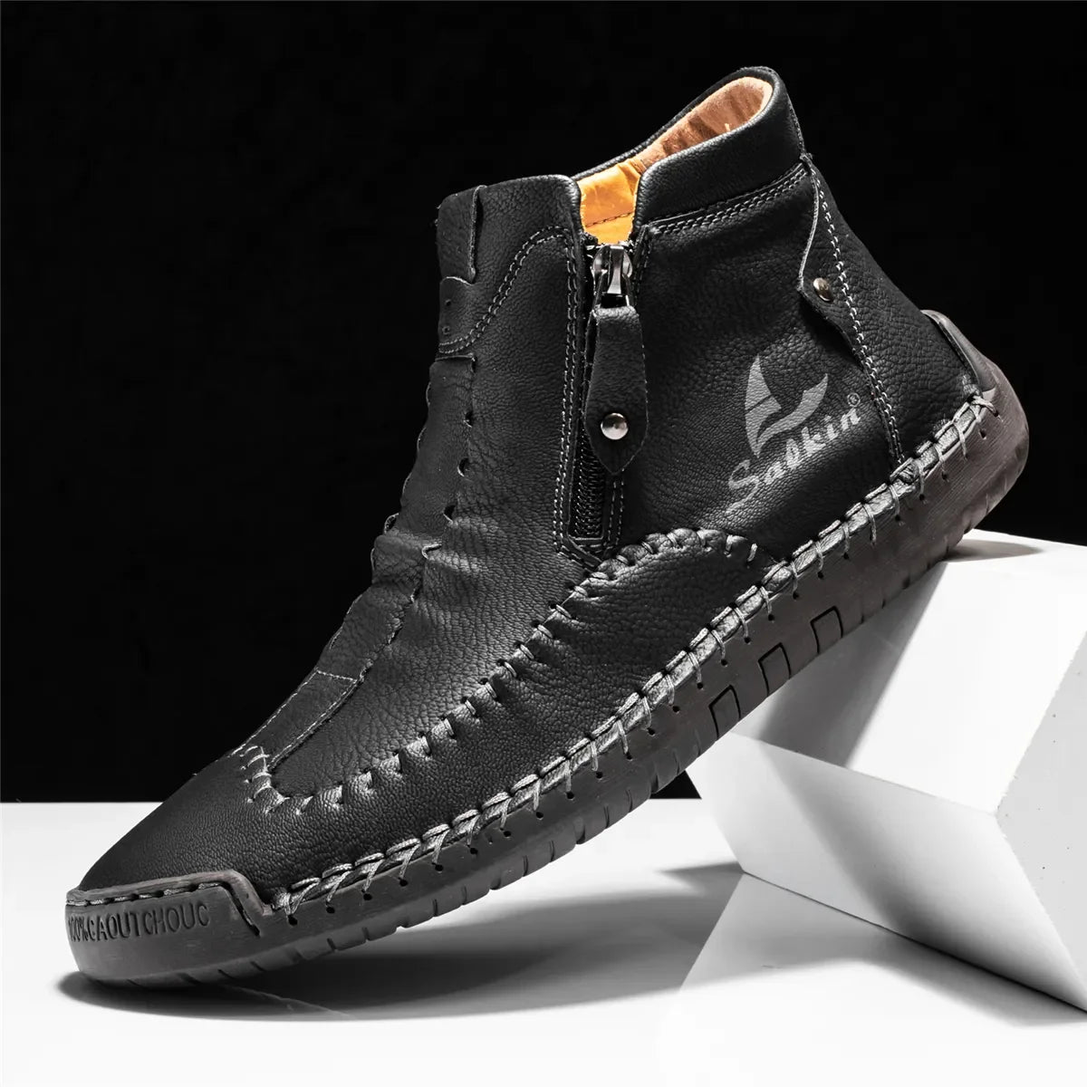 Vintage Hand-Stitched Leather Loafers