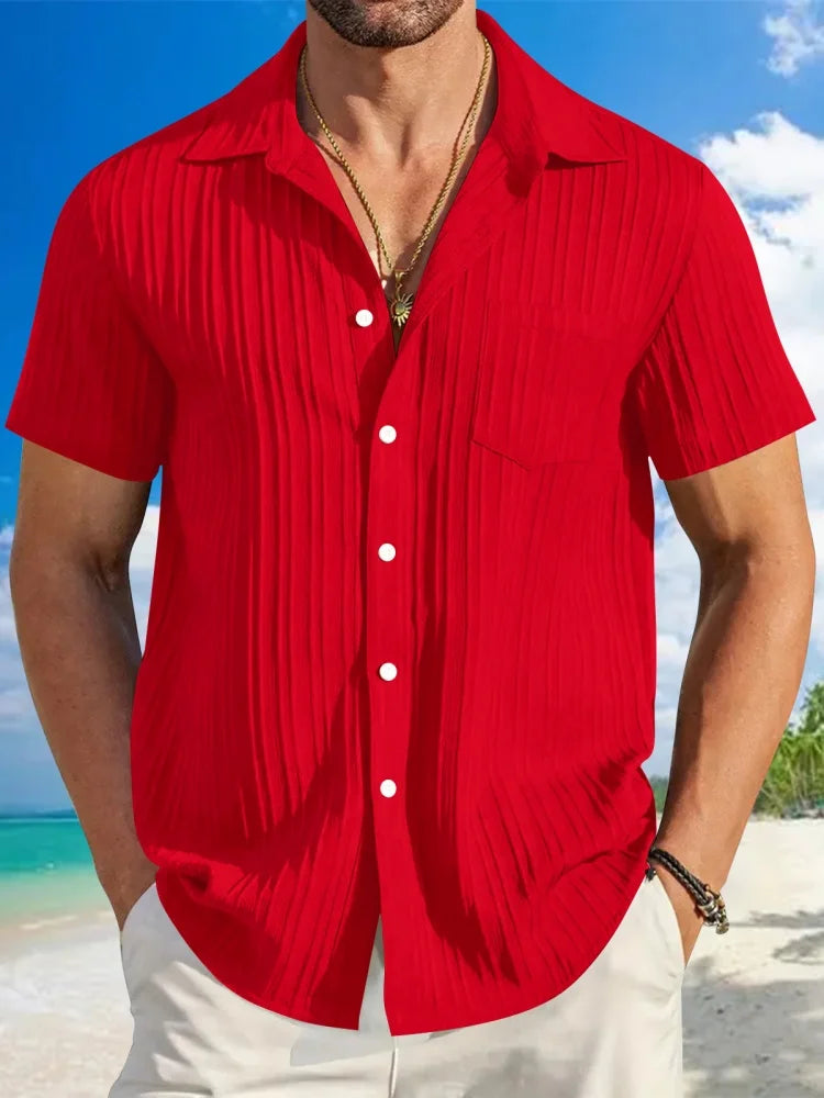 Striped Jacquard Lapel Shirt