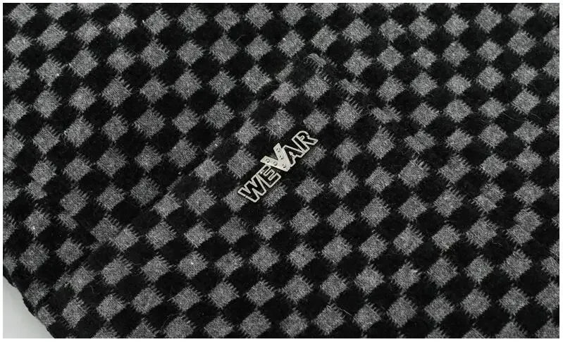 Men Fleece Checkered Suits