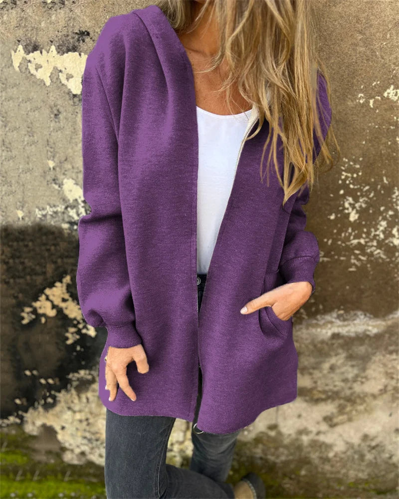 Plus-Size Hooded Jacket