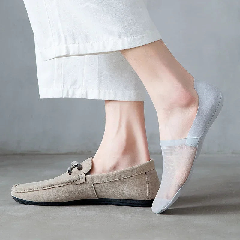 5 Pairs Men’s No-Show Ice Silk Summer Socks