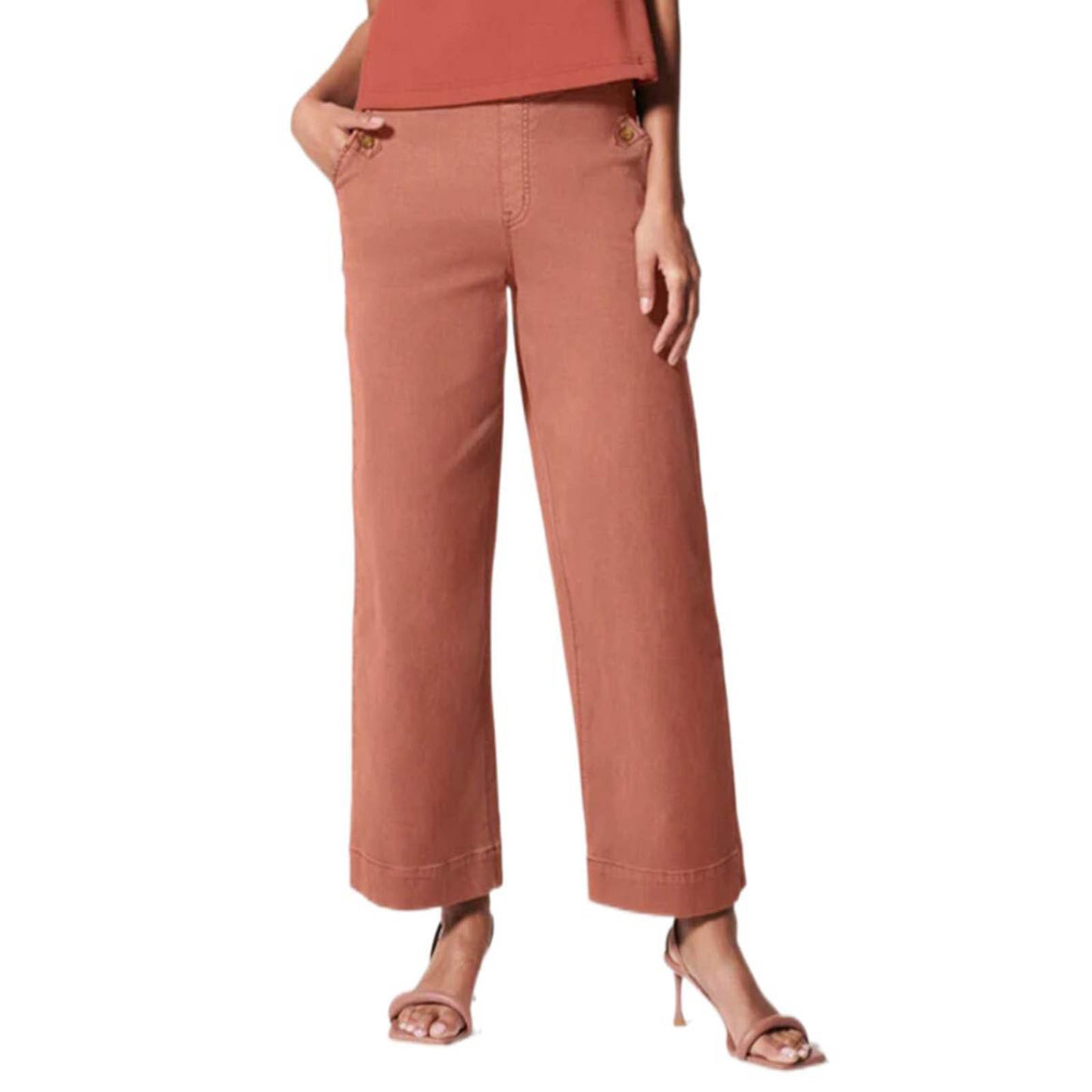 Stretch Twill Wide-Leg Pants
