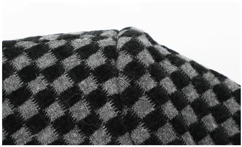 Men Fleece Checkered Suits