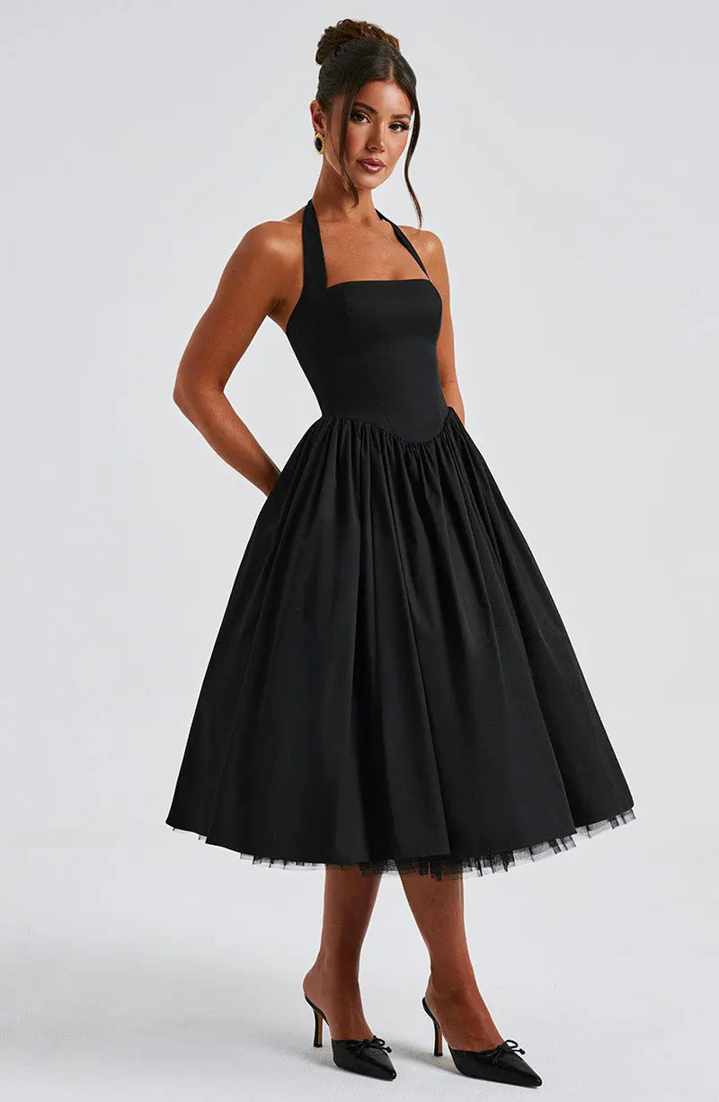 Midnight Muse™ Mesh Bandage Halter Dress