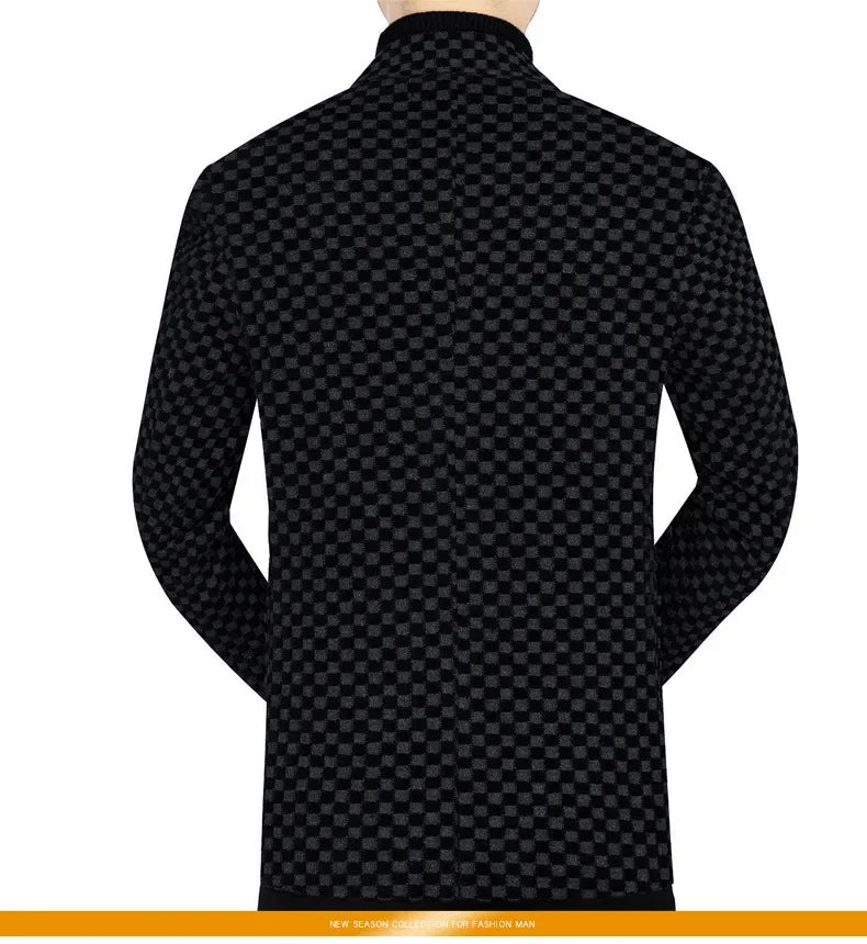 Men Fleece Checkered Suits