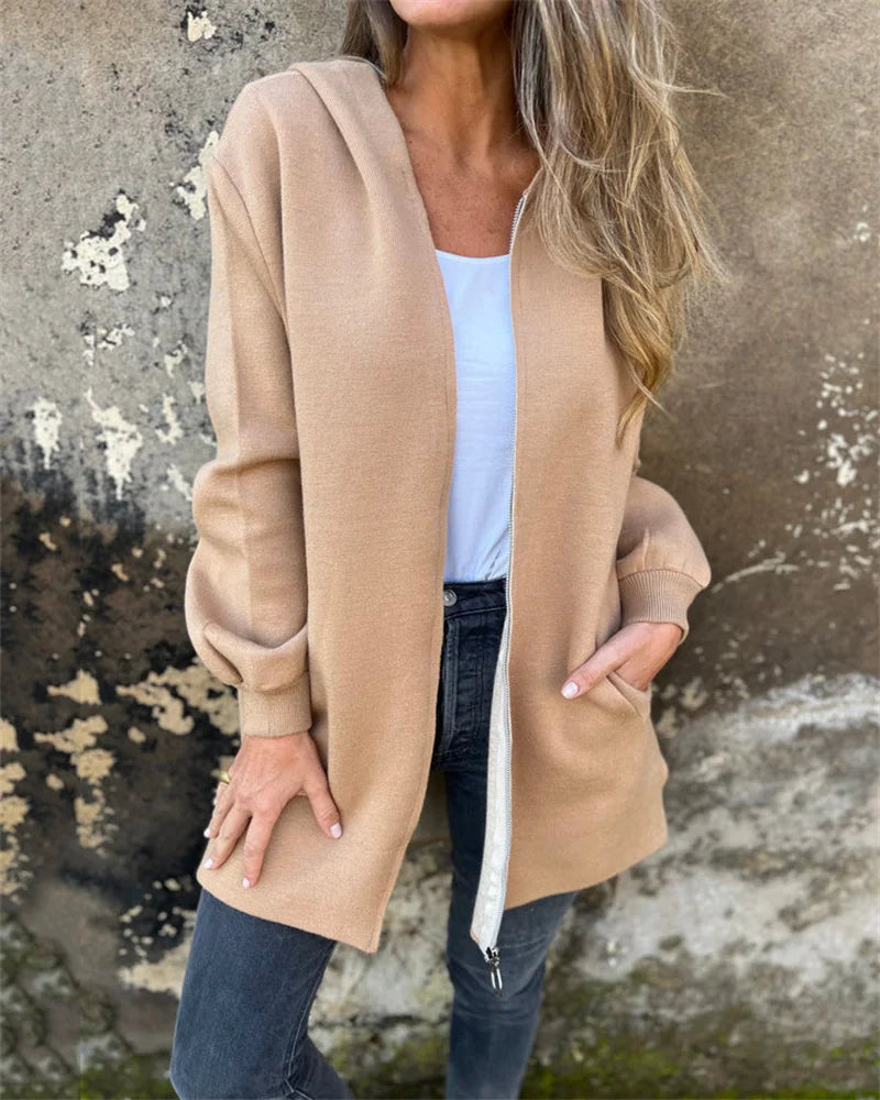 Plus-Size Hooded Jacket