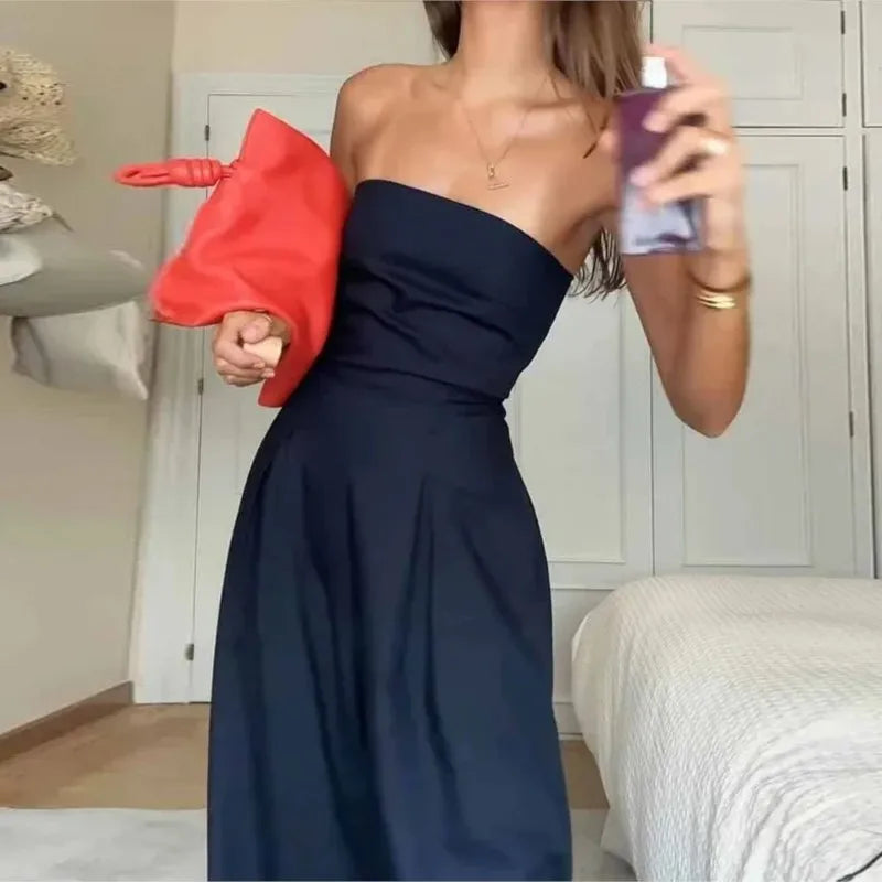 Strapless Wide-Leg Jumpsuit