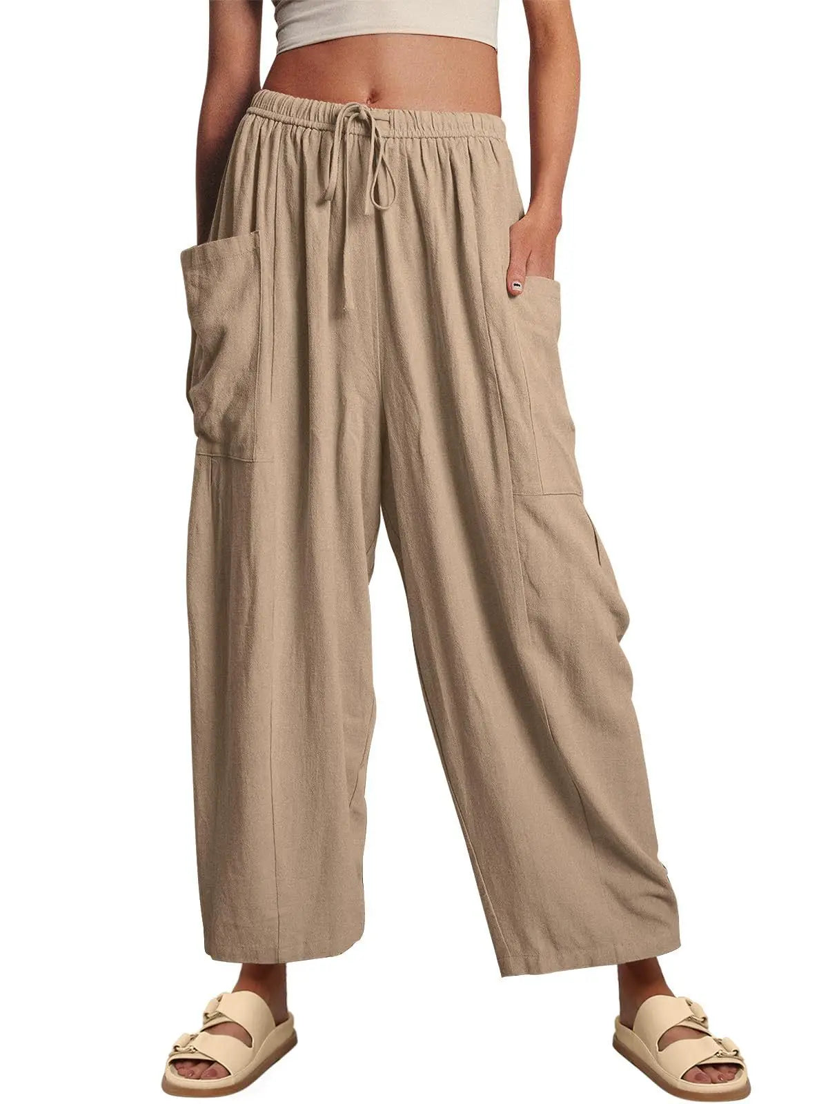 BreezeLoom™ Wide-Leg Cotton-Linen Pants