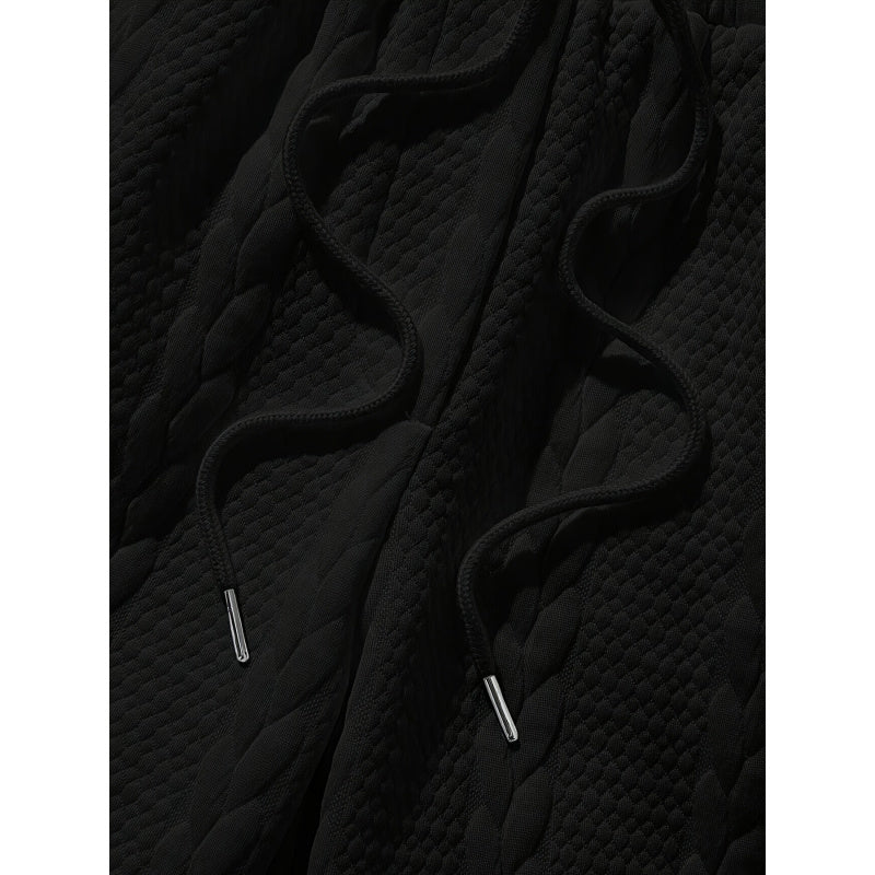 Men’s Solid Jacquard T-Shirt & Shorts Set