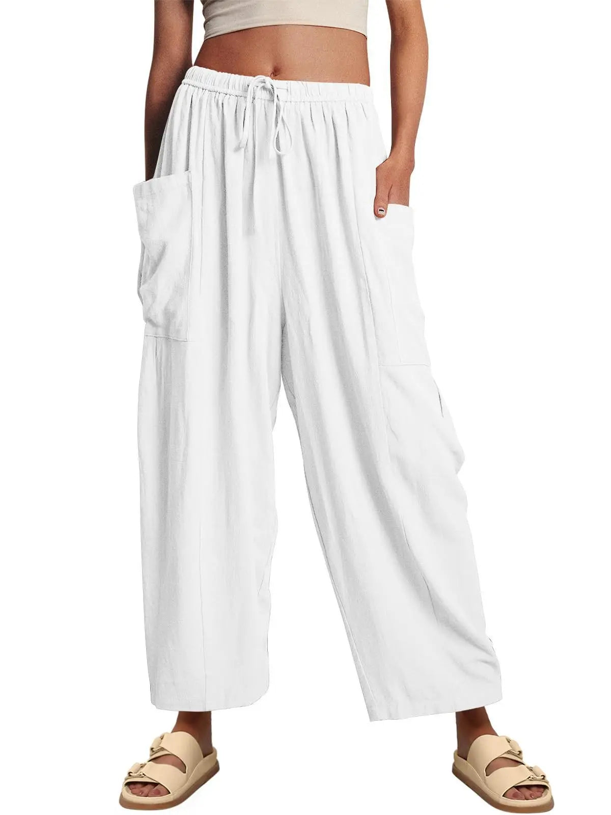 BreezeLoom™ Wide-Leg Cotton-Linen Pants