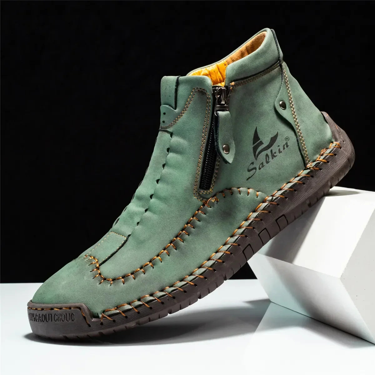 Vintage Hand-Stitched Leather Loafers