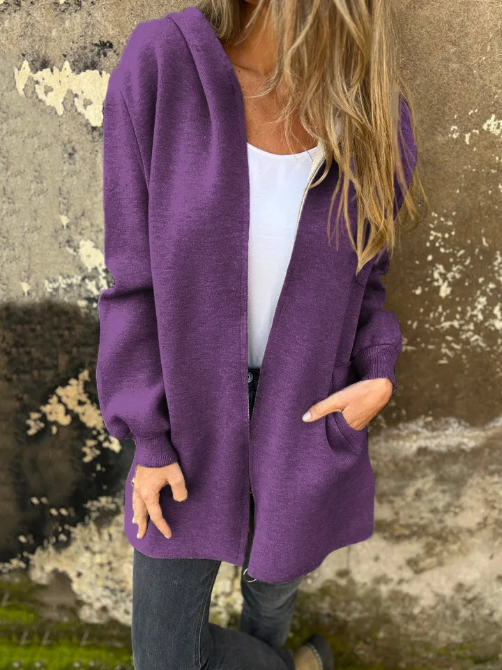 Plus-Size Hooded Jacket