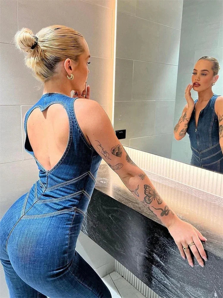 SculptCurve™ Denim Jumpsuit