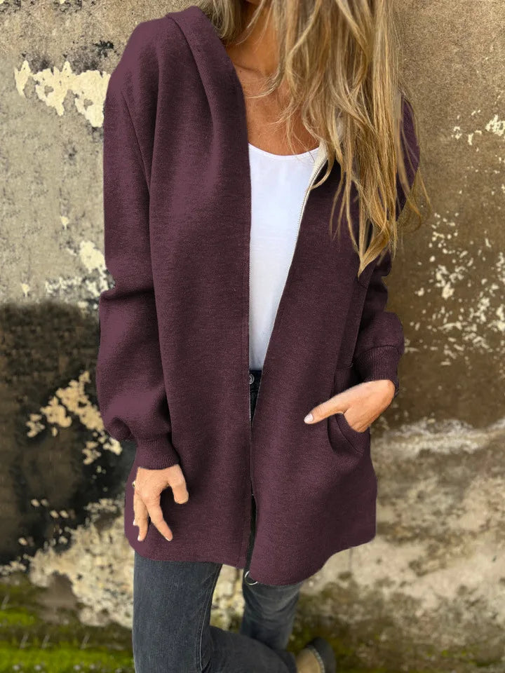 Plus-Size Hooded Jacket