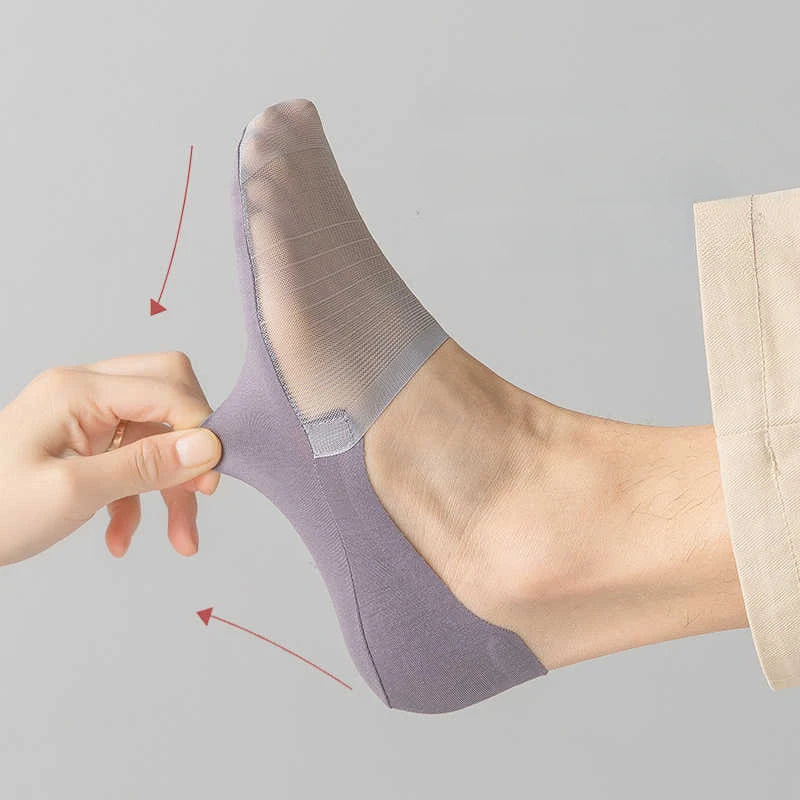 5 Pairs Men’s No-Show Ice Silk Summer Socks
