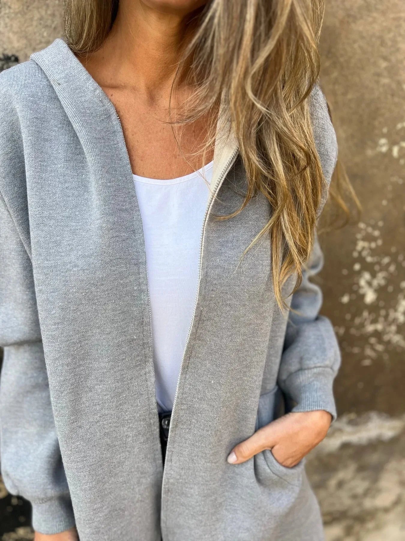 Plus-Size Hooded Jacket