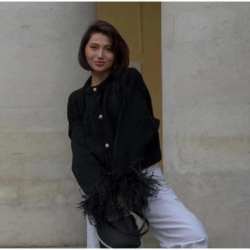 Feather Patchwork Cardigan