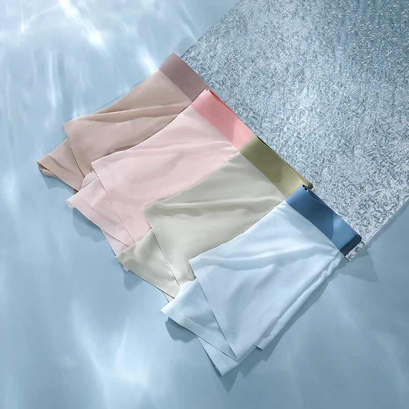 4 PCS Thin Ice Silk Underwear