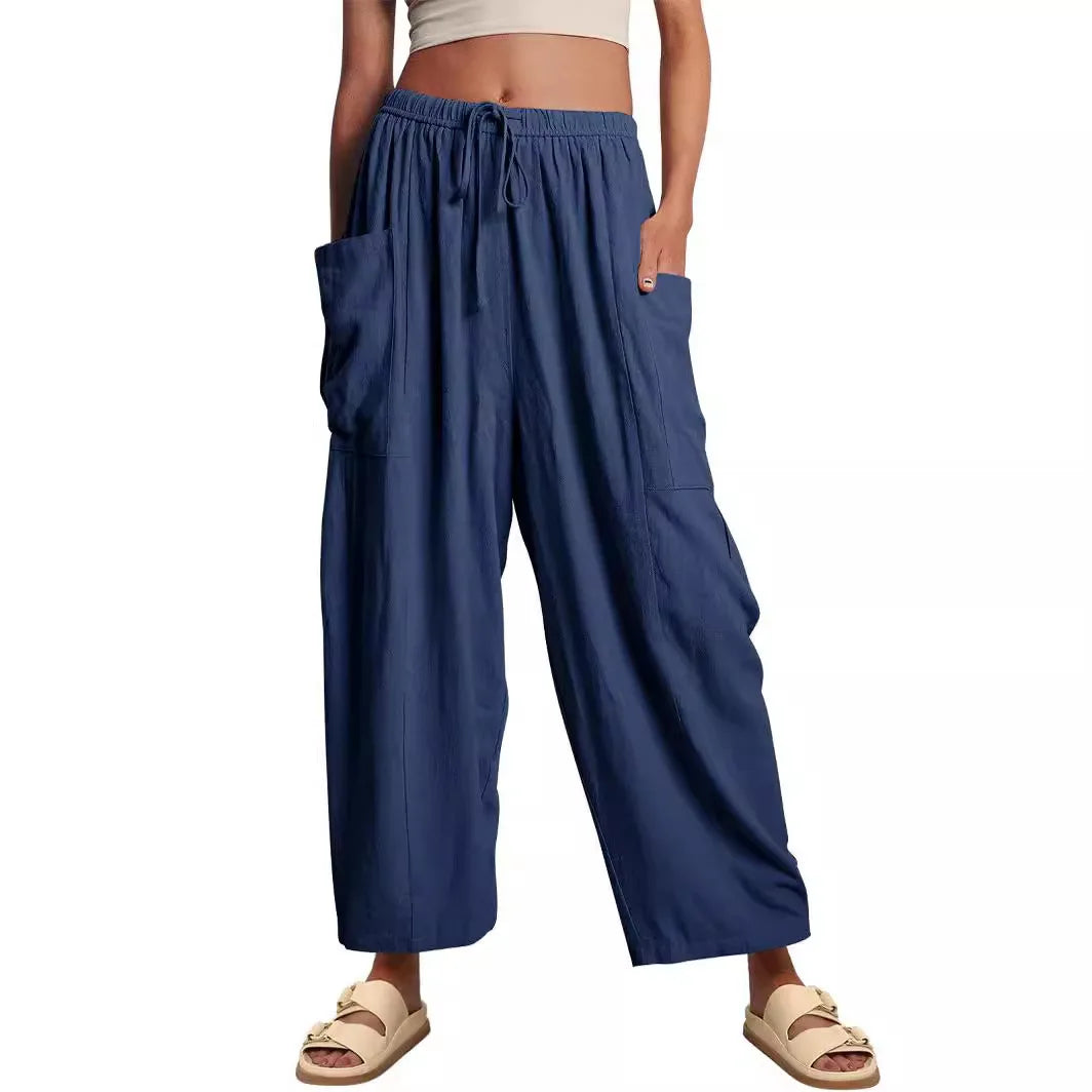 BreezeLoom™ Wide-Leg Cotton-Linen Pants