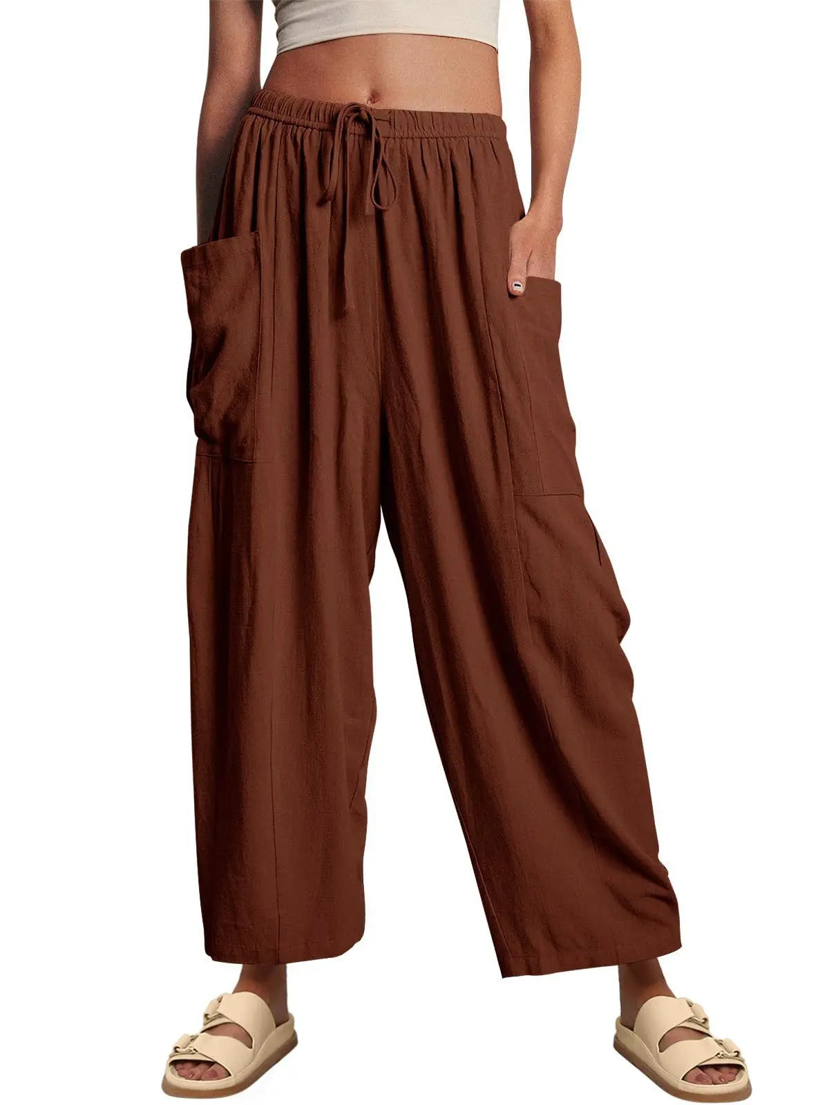 BreezeLoom™ Wide-Leg Cotton-Linen Pants