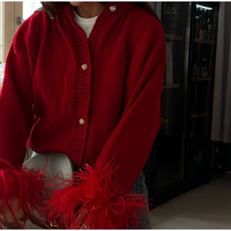 Feather Patchwork Cardigan