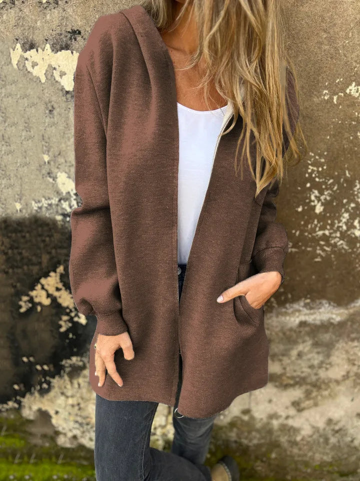 Plus-Size Hooded Jacket