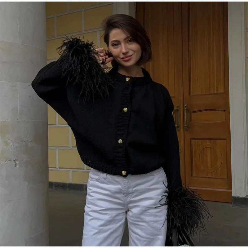 Feather Patchwork Cardigan