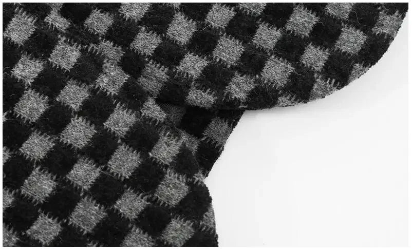 Men Fleece Checkered Suits