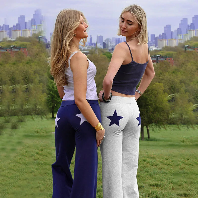 Contrast High Elastic Sweatpants