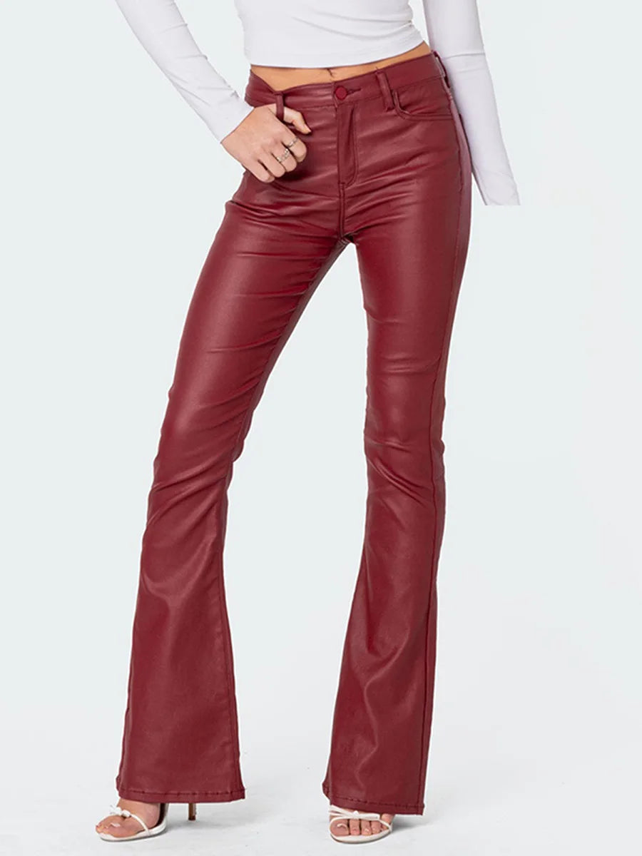 Faux Leather Flare Pants