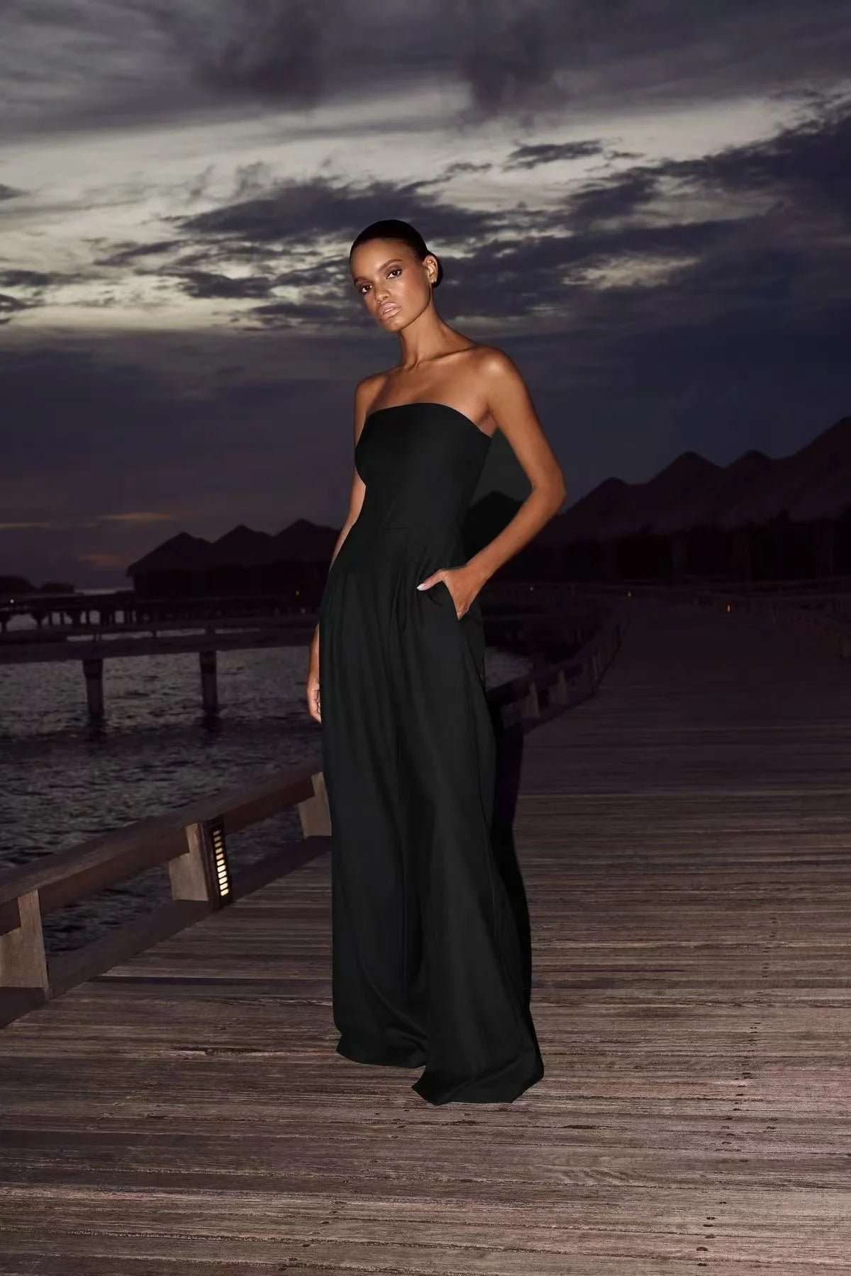 Strapless Wide-Leg Jumpsuit