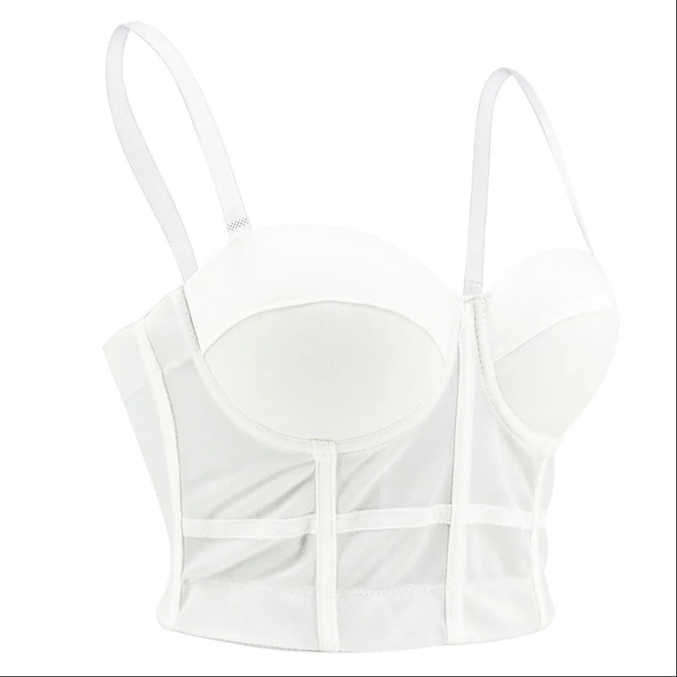 Mesh Push-Up Corset Bralette