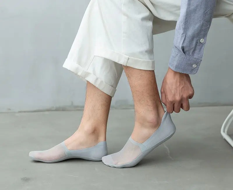 5 Pairs Men’s No-Show Ice Silk Summer Socks