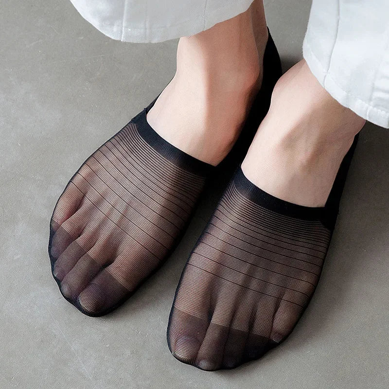 5 Pairs Men’s No-Show Ice Silk Summer Socks