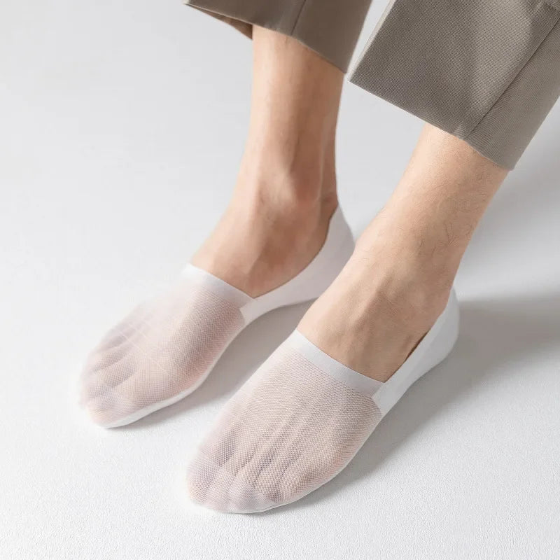 5 Pairs Men’s No-Show Ice Silk Summer Socks