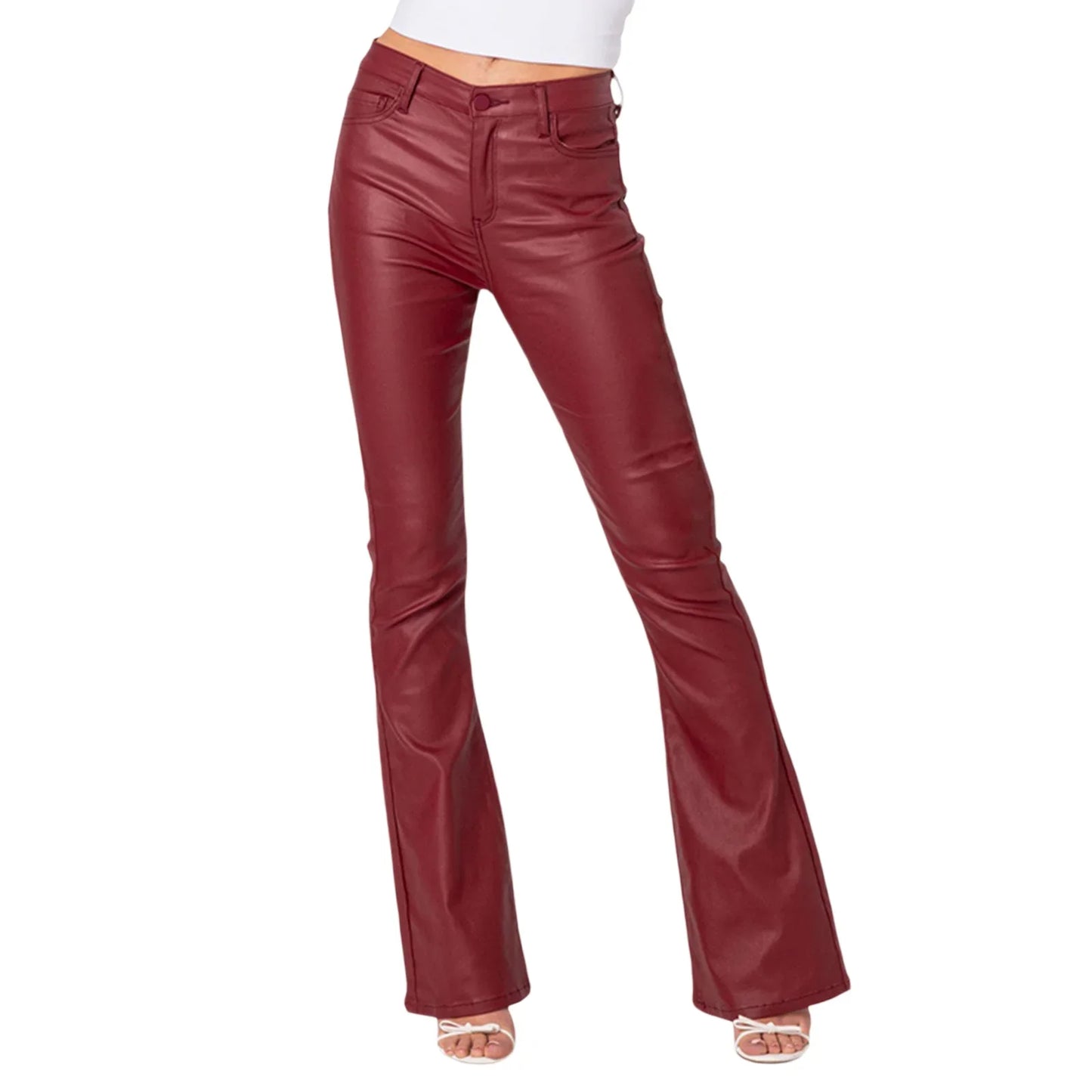 Faux Leather Flare Pants