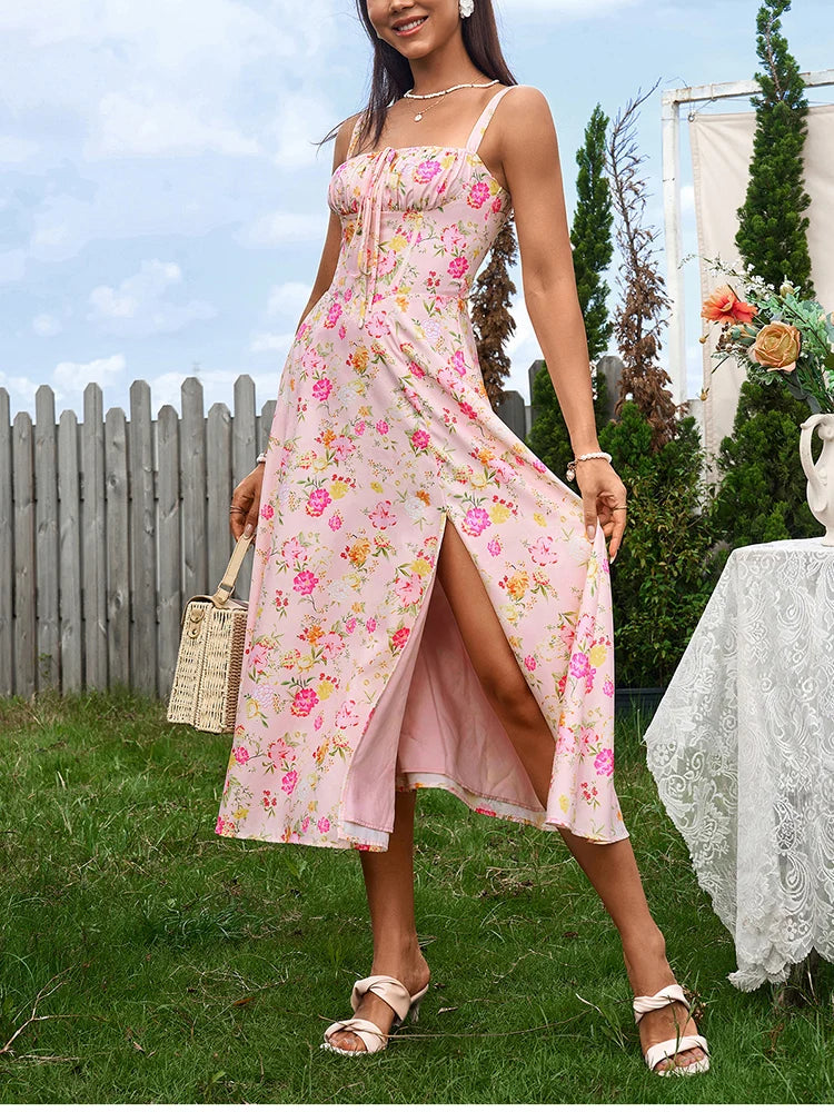 Luméa® Ruched Bust Split Thigh Cami Dress