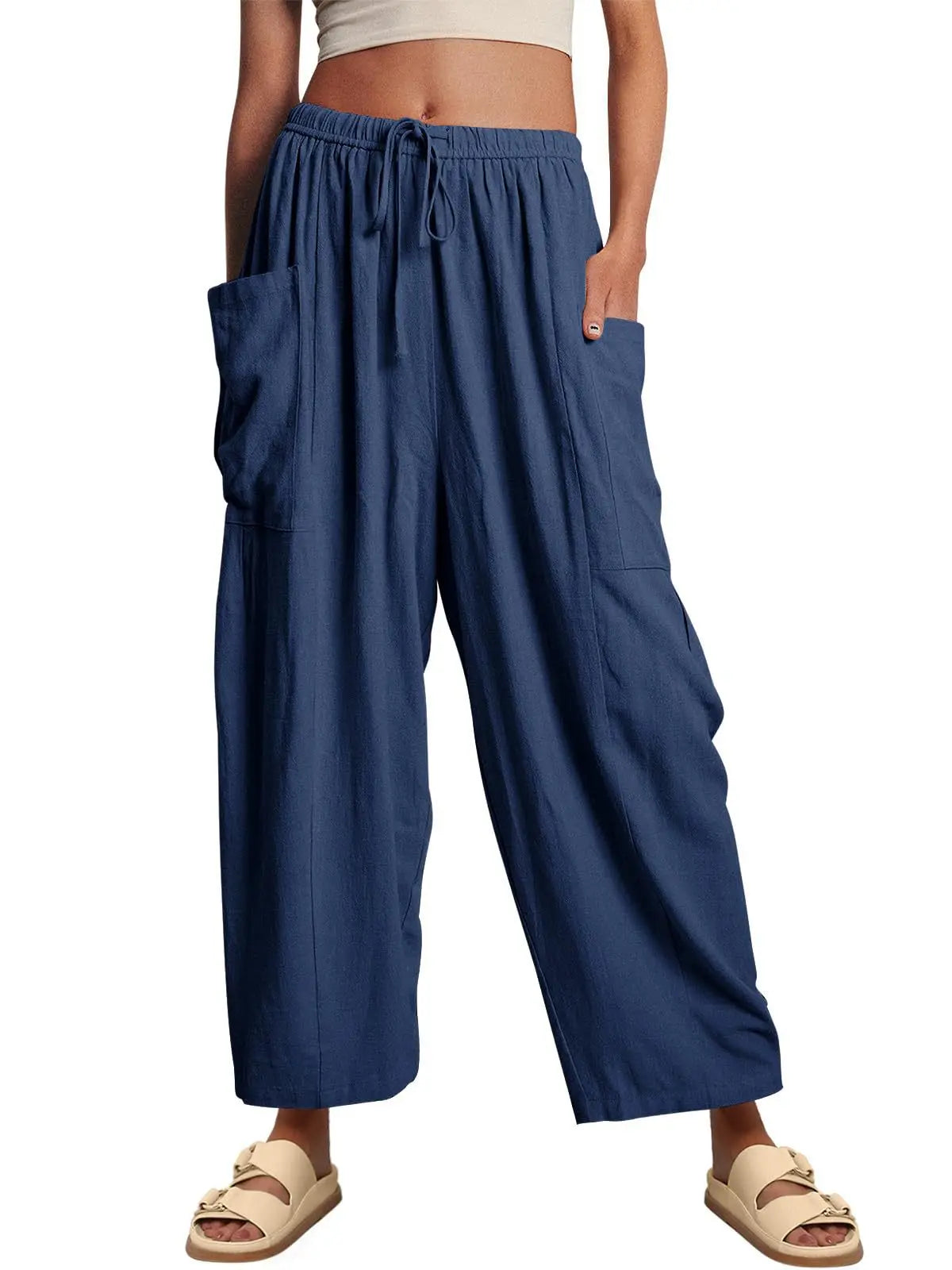 BreezeLoom™ Wide-Leg Cotton-Linen Pants