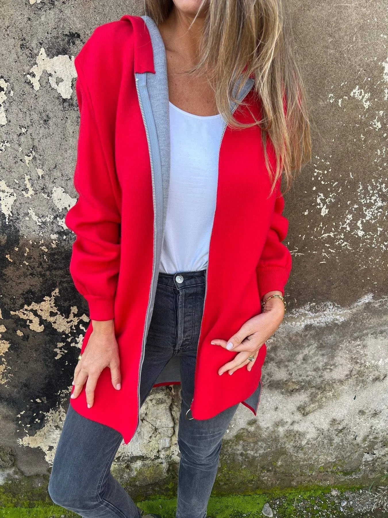Plus-Size Hooded Jacket
