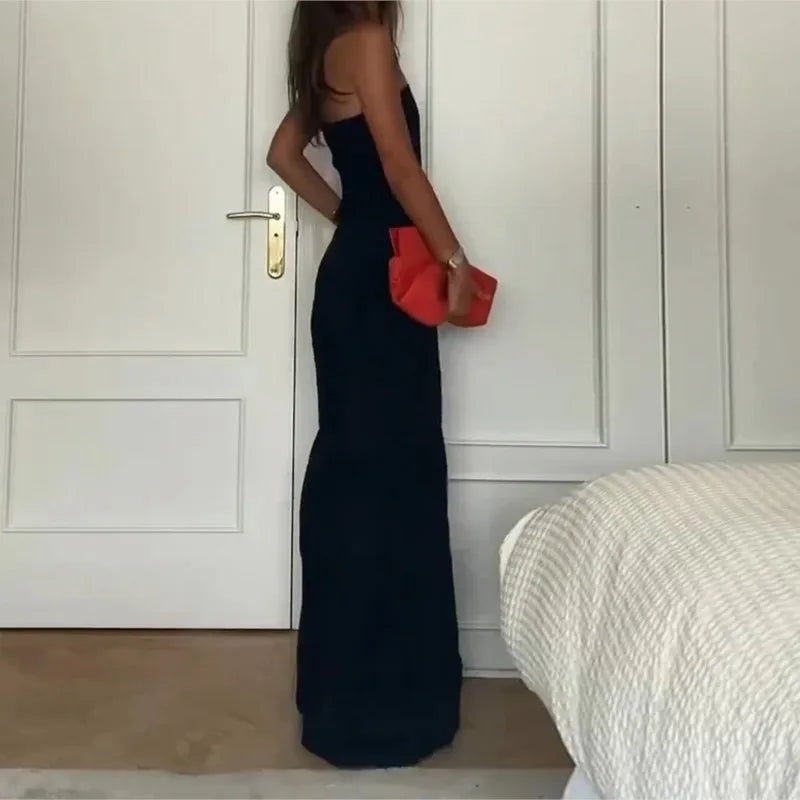 Strapless Wide-Leg Jumpsuit