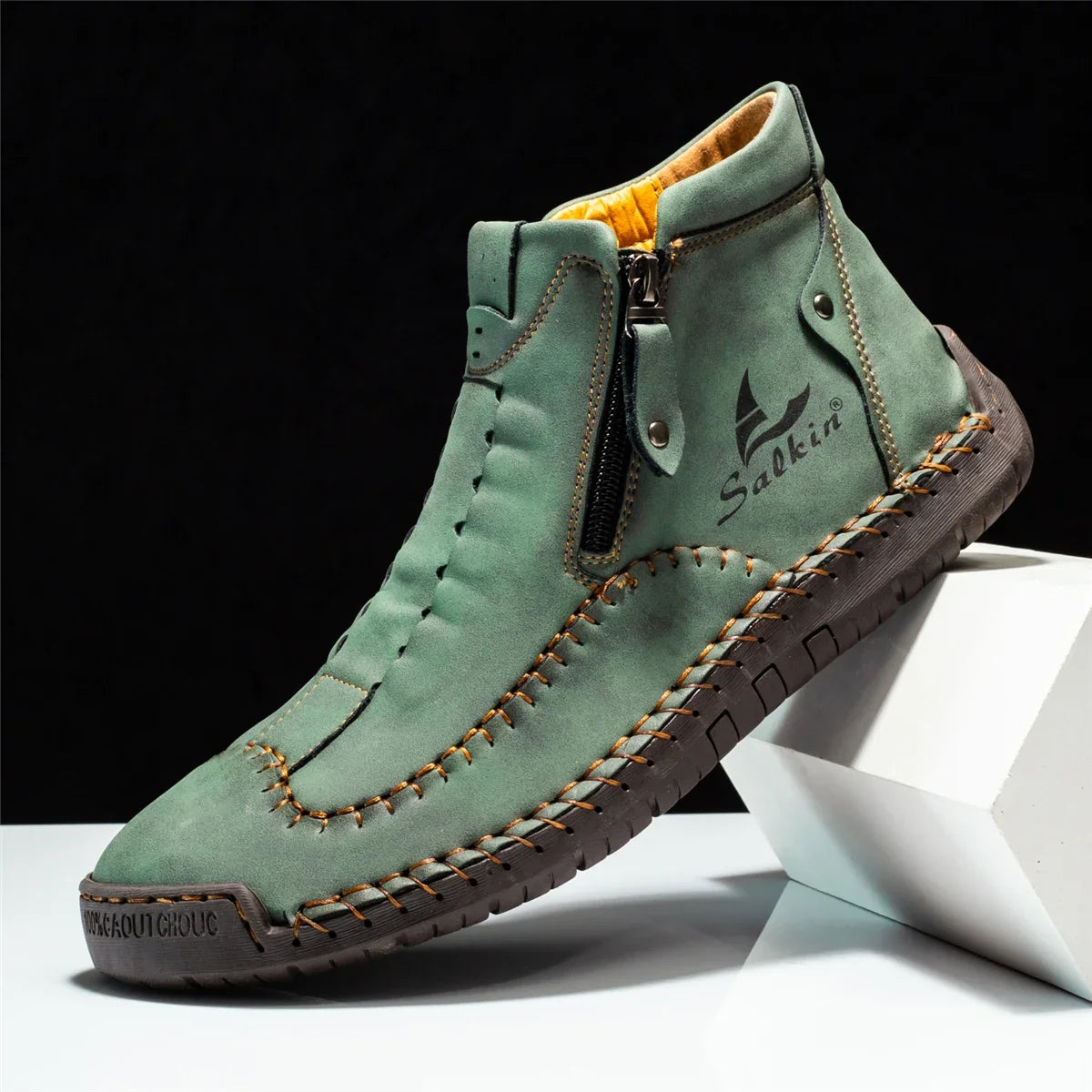 Vintage Hand-Stitched Leather Loafers