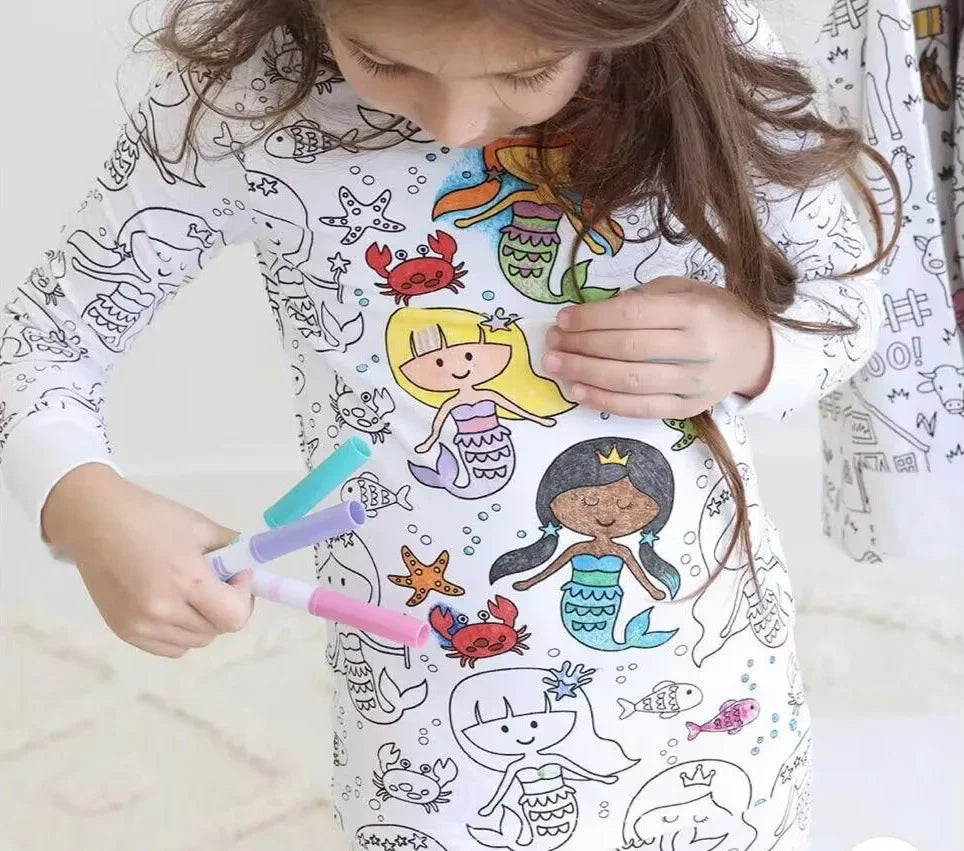 Coloring Pure Cotton Pajama Set