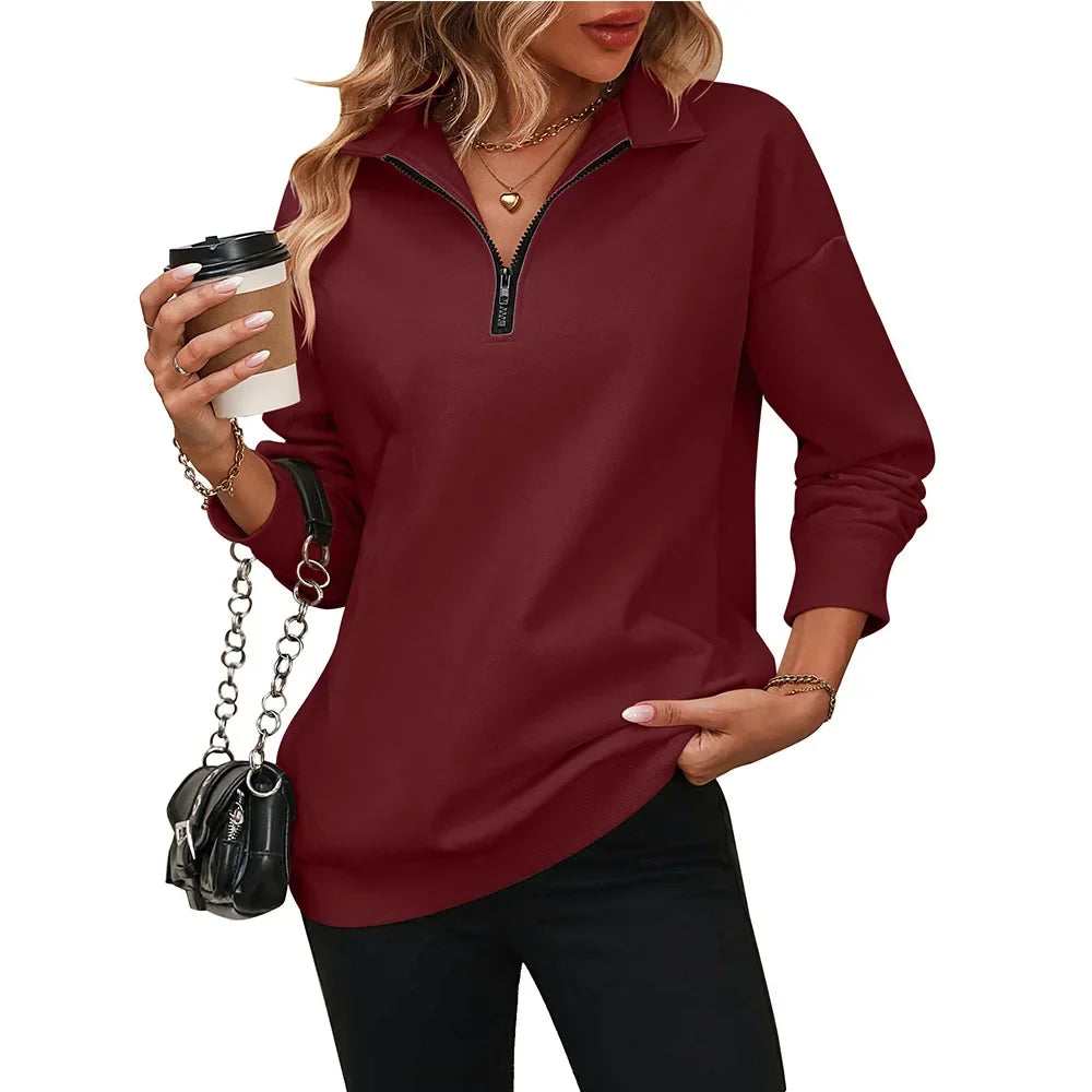 Zip-Up Comfy Casual Pullover